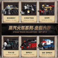 Thumbnail for Building Blocks Mini Train Collection MOC Locomotive Bricks Toys - 2