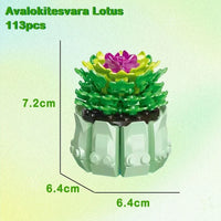Thumbnail for Building Blocks MIX Succulent Potted Plants Bricks MOC Kids Toys 92314 - 5