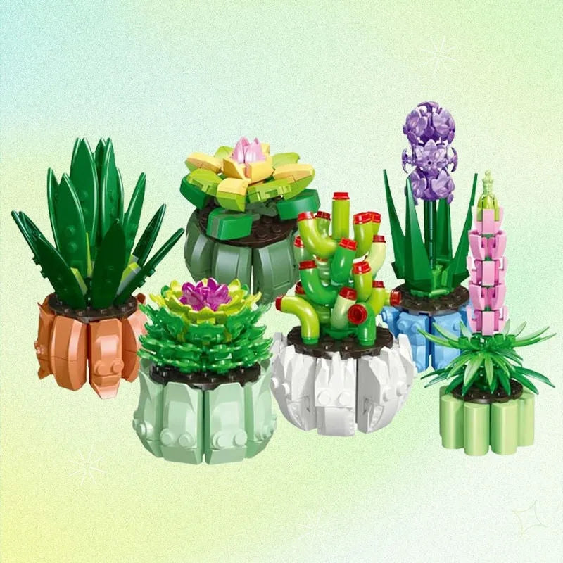 MIX Succulent Potted Plants Bricks MOC Kids Toys 92314