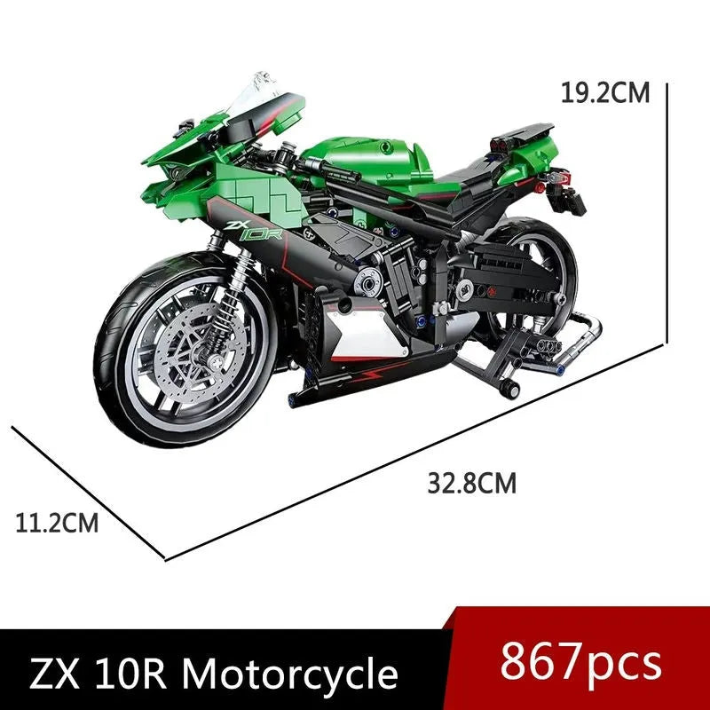 Building Blocks MOC 91023 Kawasaki NINJA ZX - 10R Motorcycle Bricks Toy - 2