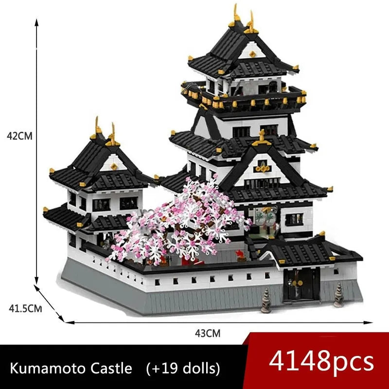 Building Blocks MOC Architecture Sakura Kumamoto Castle Bricks Toy - 3