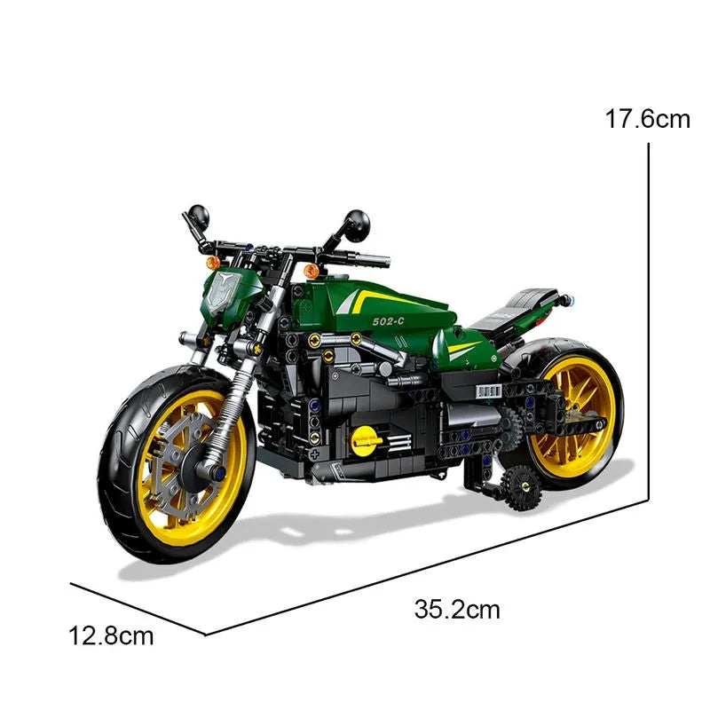 Building Blocks MOC Benelli 502C Bike RC Motorcycle Bricks Toys 91022 - 3