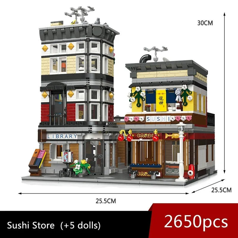 Building Blocks MOC City Creator Expert Sushi Corner Shop Bricks Toy 89127 - 4