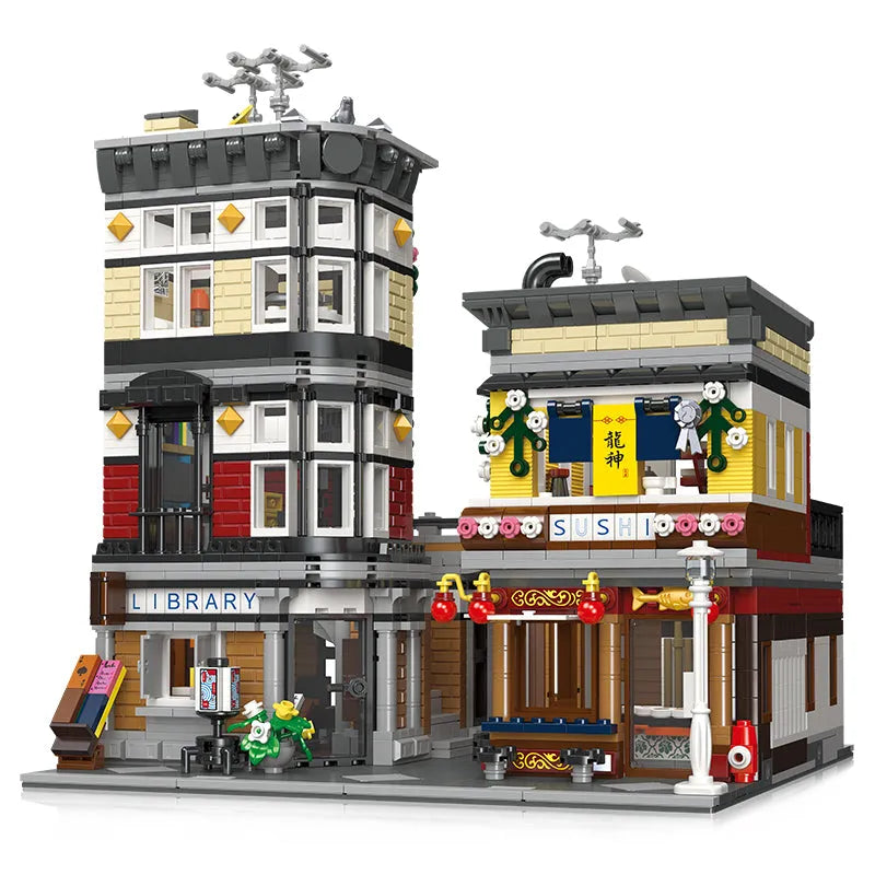 Building Blocks MOC City Creator Expert Sushi Corner Shop Bricks Toy 89127 - 1