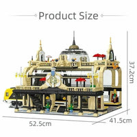 Thumbnail for Building Blocks MOC City Creator Street European Train Station Bricks Toys - 3