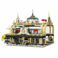 Thumbnail for Building Blocks MOC City Creator Street European Train Station Bricks Toys - 1