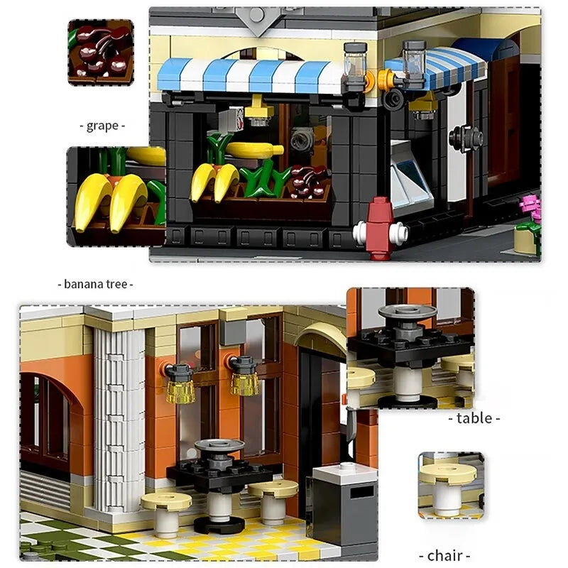 Building Blocks MOC City Expert Creator Fountain Square Mall Bricks Toy - 8