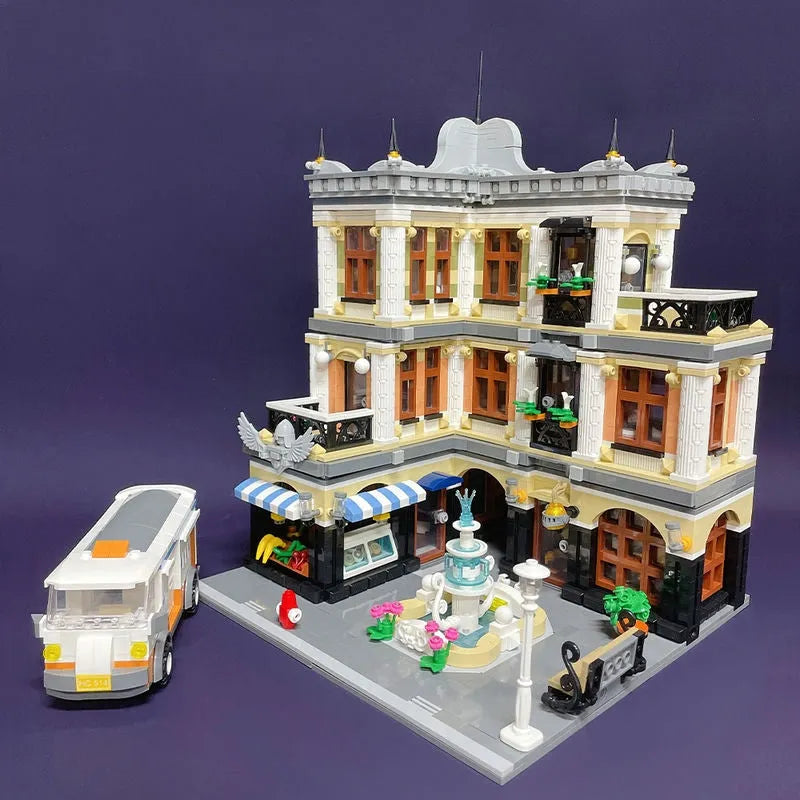 Building Blocks MOC City Expert Creator Fountain Square Mall Bricks Toy - 12