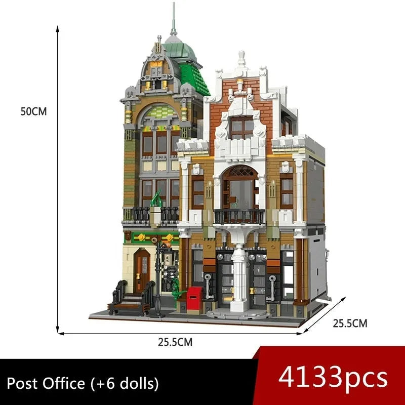 Building Blocks MOC City Street Expert Post Office Bricks Toy 89126 - 3