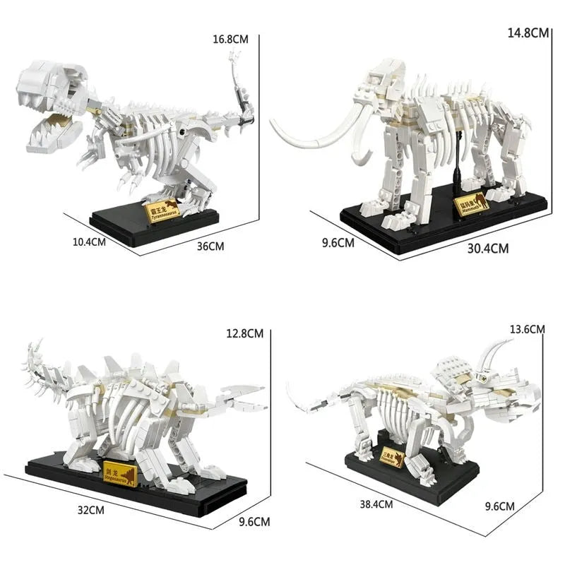 Building Blocks MOC Creative Idea Dinosaur World Triceratops Fossil Bricks Toy - 6