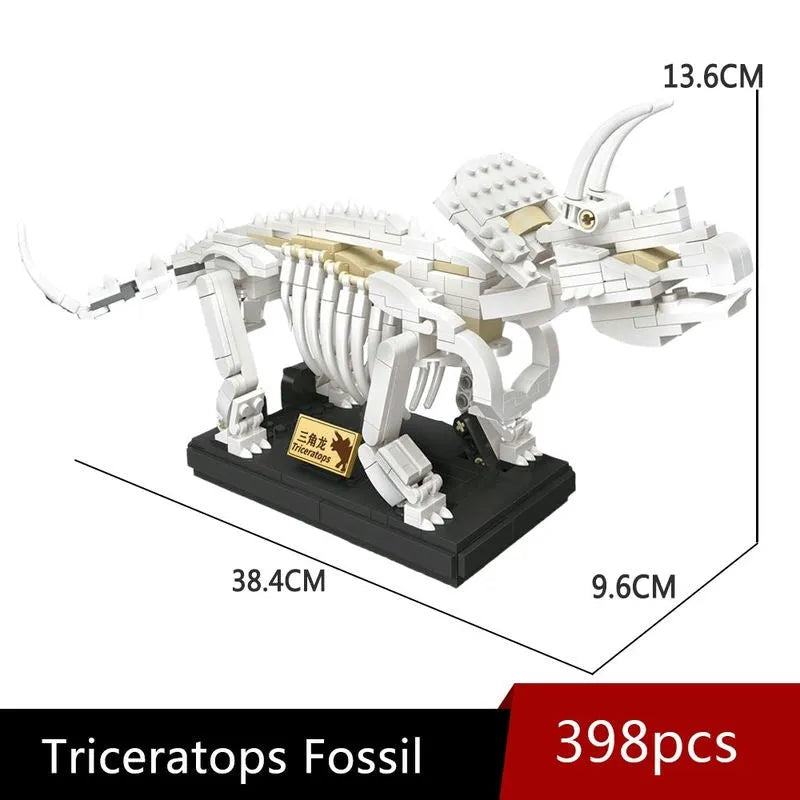 Building Blocks MOC Creative Idea Dinosaur World Triceratops Fossil Bricks Toy - 2