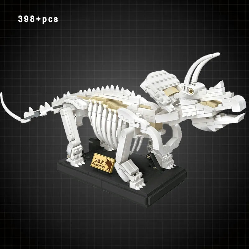 Building Blocks MOC Creative Idea Dinosaur World Triceratops Fossil Bricks Toy - 4