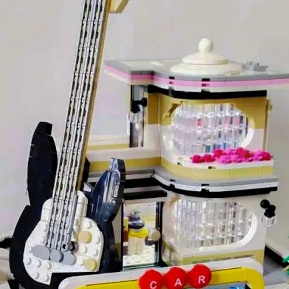 Building Blocks MOC Creator Expert Car Wash Music Shop Concert Bricks Toys - 6