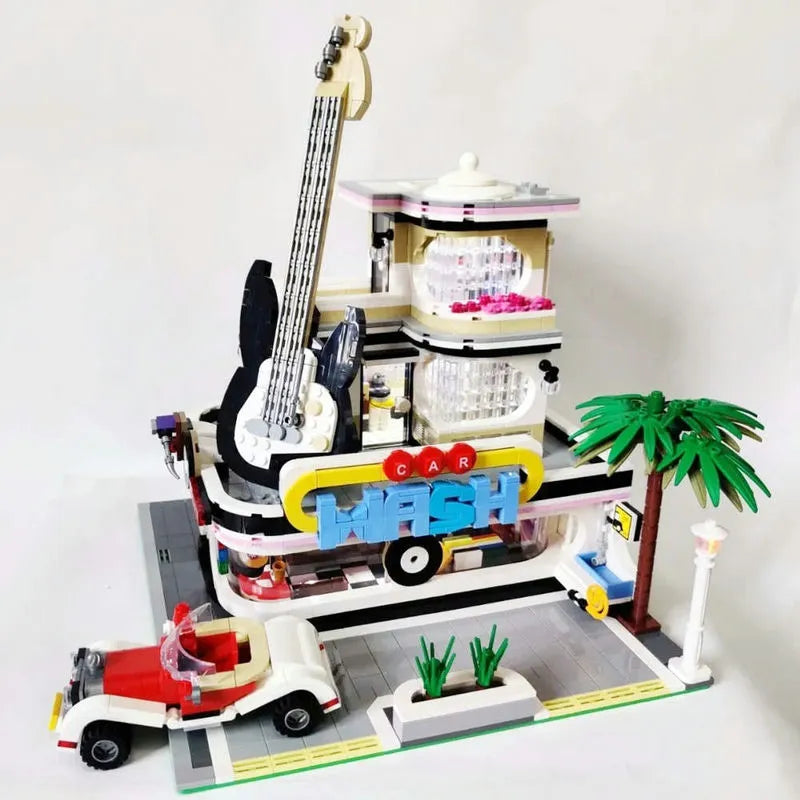 Building Blocks MOC Creator Expert Car Wash Music Shop Concert Bricks Toys Construction Set Toys - 3