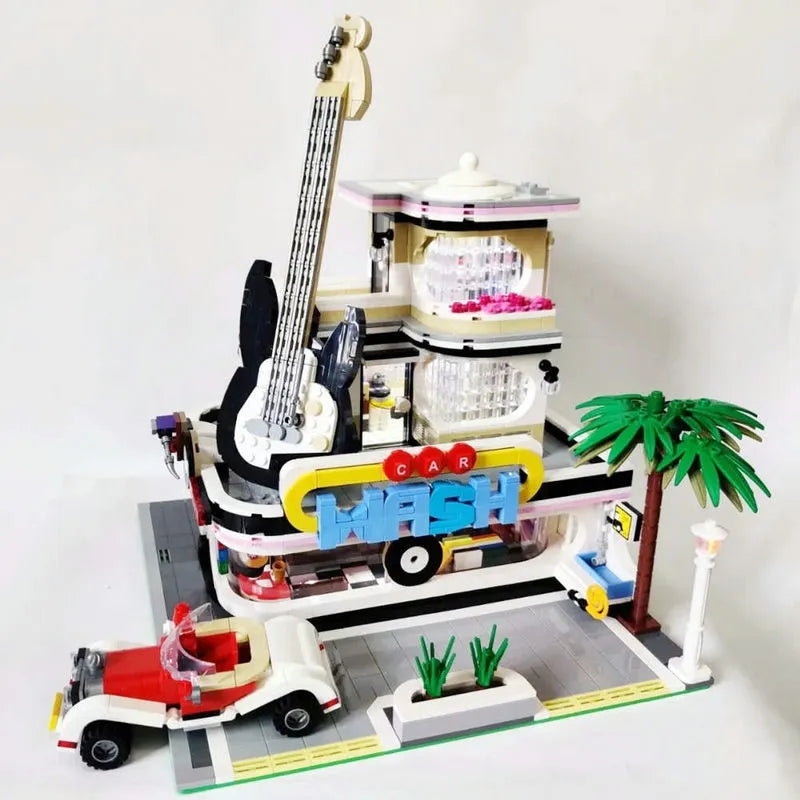 Building Blocks MOC Creator Expert Car Wash Music Shop Concert Bricks Toys - 3