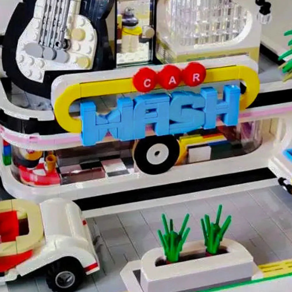 Building Blocks MOC Creator Expert Car Wash Music Shop Concert Bricks Toys Construction Set Toys - 12