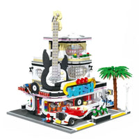 Thumbnail for Building Blocks MOC Creator Expert Car Wash Music Shop Concert Bricks Toys Construction Set Toys - 1