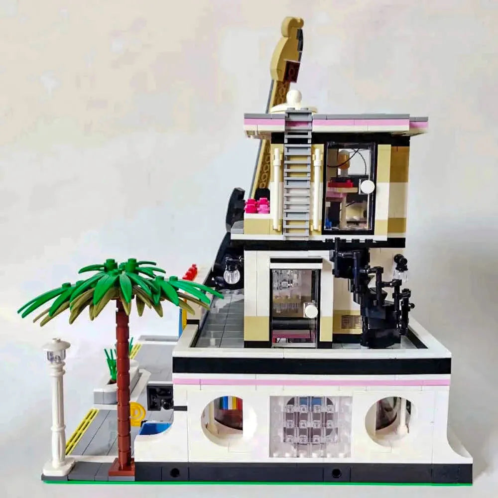 Building Blocks MOC Creator Expert Car Wash Music Shop Concert Bricks Toys Construction Set Toys - 7