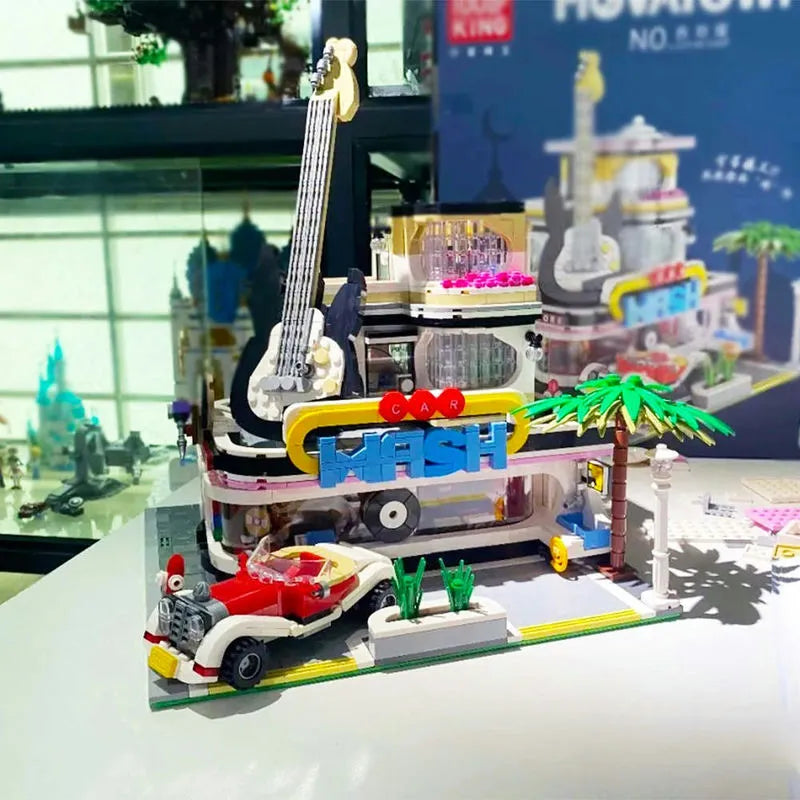 Building Blocks MOC Creator Expert Car Wash Music Shop Concert Bricks Toys Construction Set Toys - 10