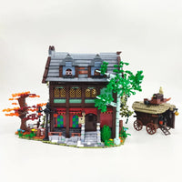 Thumbnail for Building Blocks MOC Creator Expert Medieval Hotel Town Inn Bricks Toys - 5