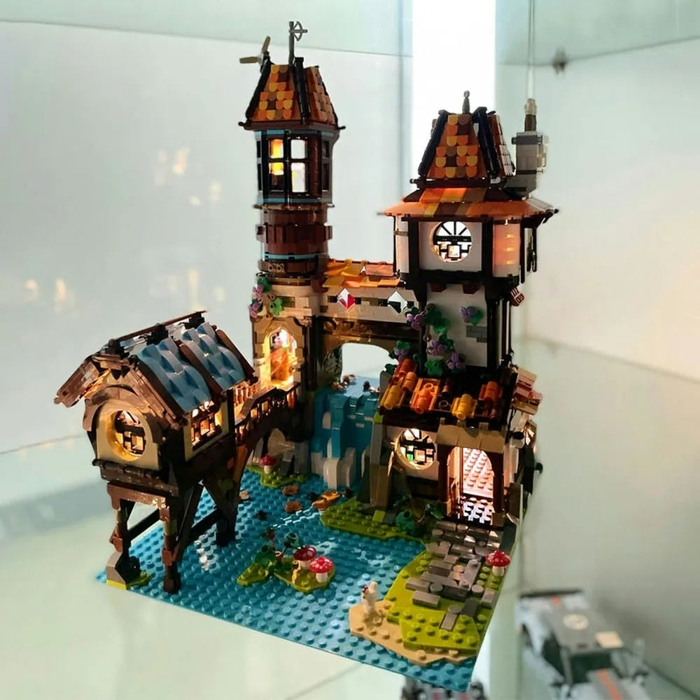 Building Blocks MOC Creator Experts The Medieval Riverside Scholars Bricks Toy - 10