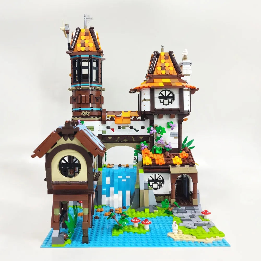 Building Blocks MOC Creator Experts The Medieval Riverside Scholars Bricks Toy Construction Set Toys - 4
