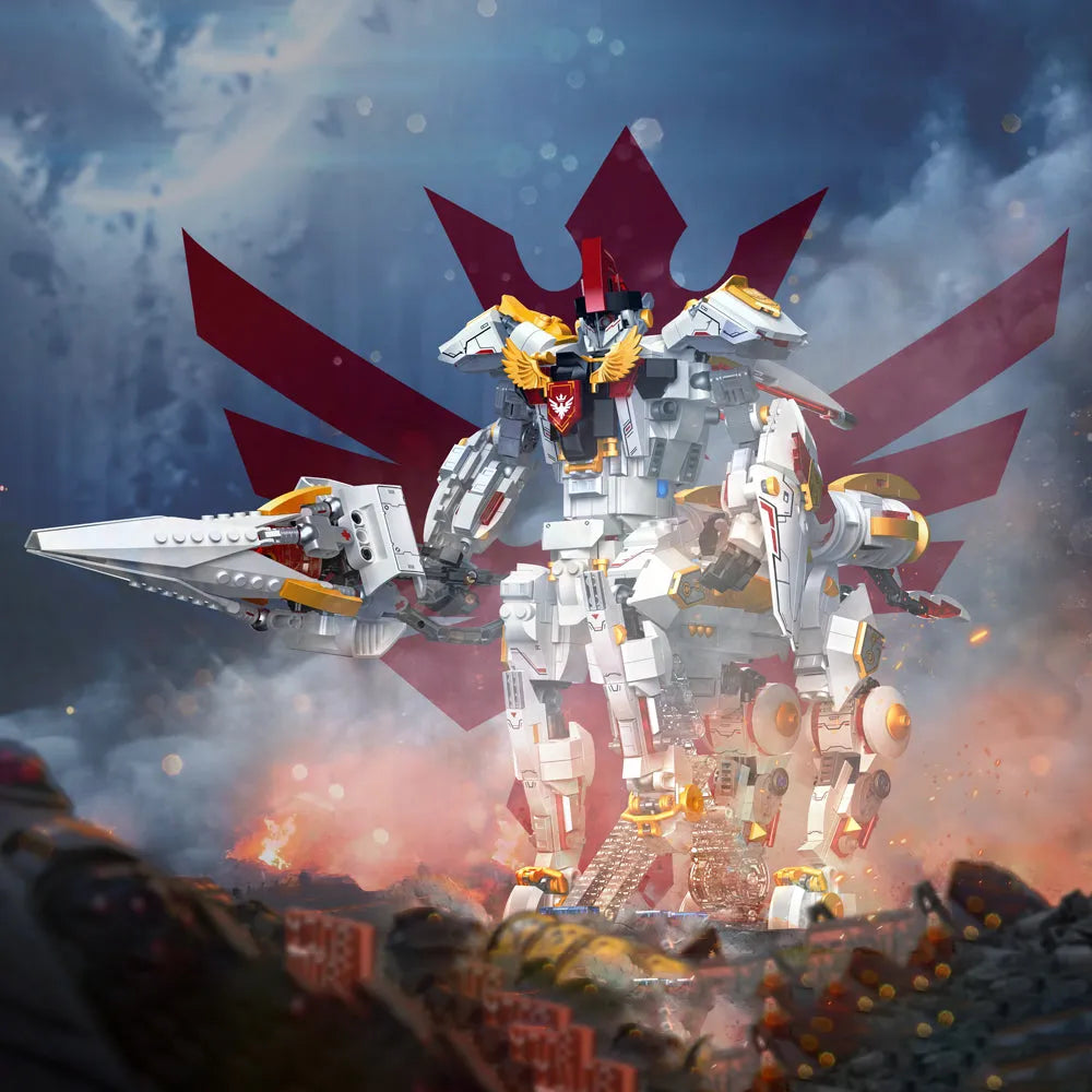 Building Blocks MOC Deformation Silver Wing Cavalary Robot Bricks Toys Construction Set Toys - 7