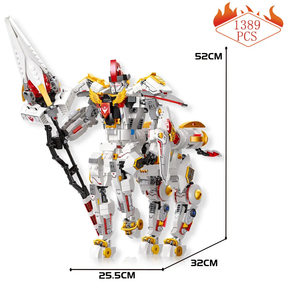 Building Blocks MOC Deformation Silver Wing Cavalary Robot Bricks Toys Construction Set Toys - 1