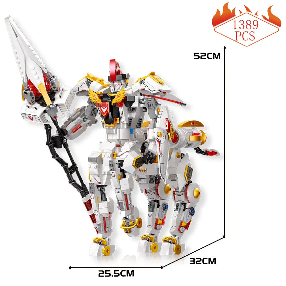 Building Blocks MOC Deformation Silver Wing Cavalary Robot Bricks Toys - 1