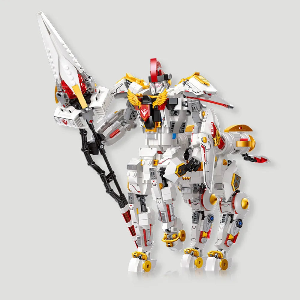 Building Blocks MOC Deformation Silver Wing Cavalary Robot Bricks Toys Construction Set Toys - 9