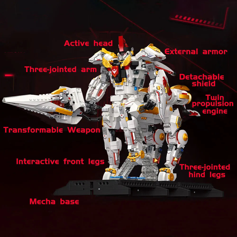 Building Blocks MOC Deformation Silver Wing Cavalary Robot Bricks Toys Construction Set Toys - 8