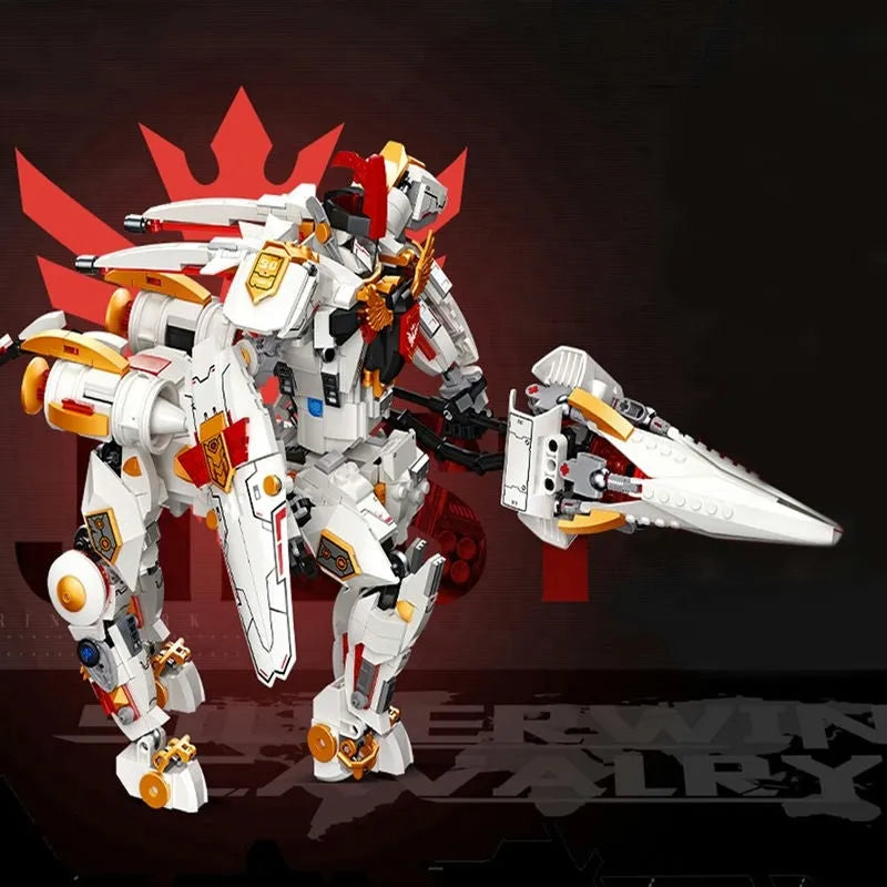 Building Blocks MOC Deformation Silver Wing Cavalary Robot Bricks Toys Construction Set Toys - 2