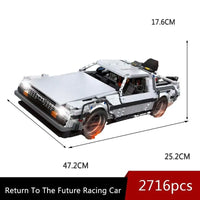 Thumbnail for Building Blocks MOC DeLorean DMC - 12 Return To The Future Car Bricks Toy - 2