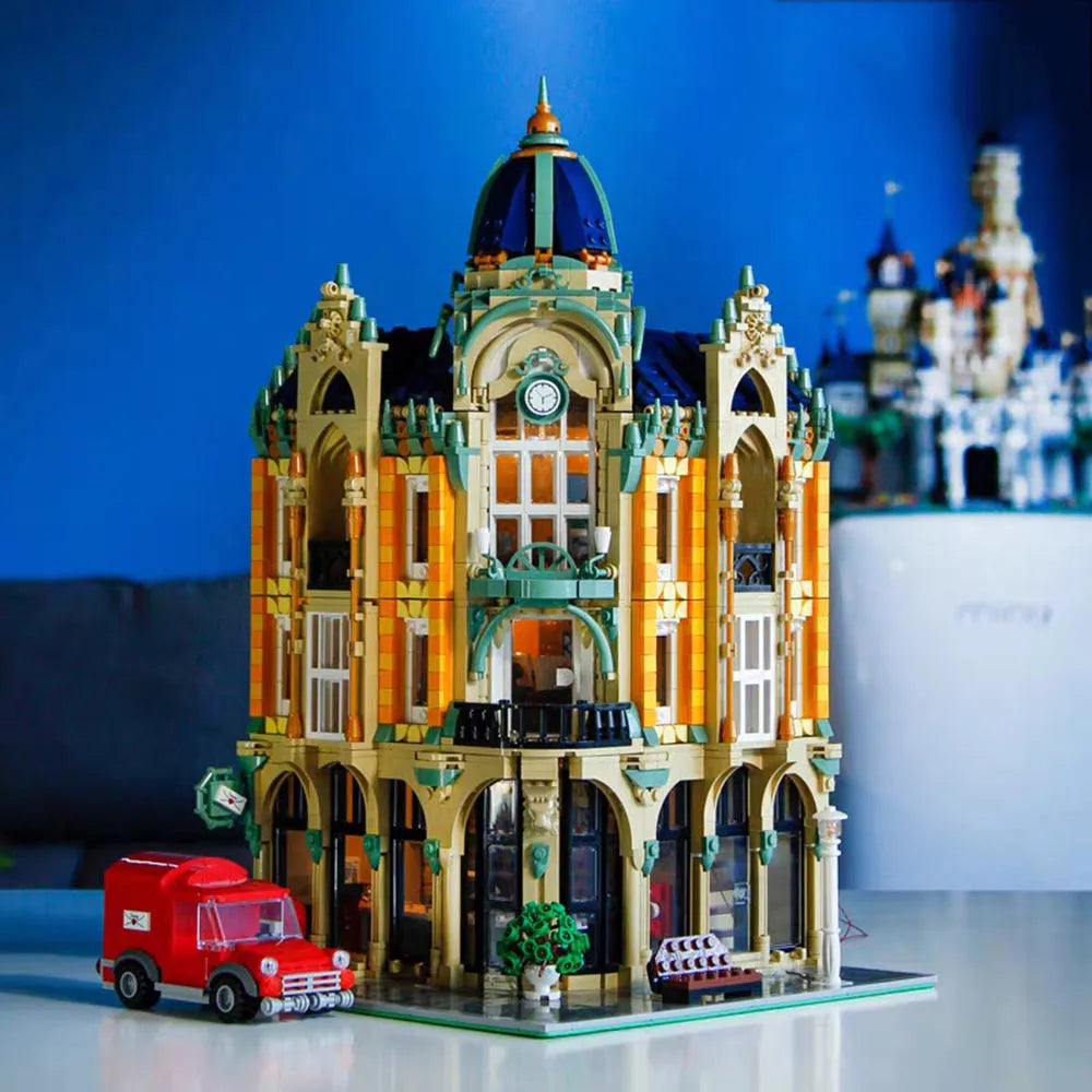 Building Blocks MOC Expert Creator City Corner Post Office Bricks Toys - 6