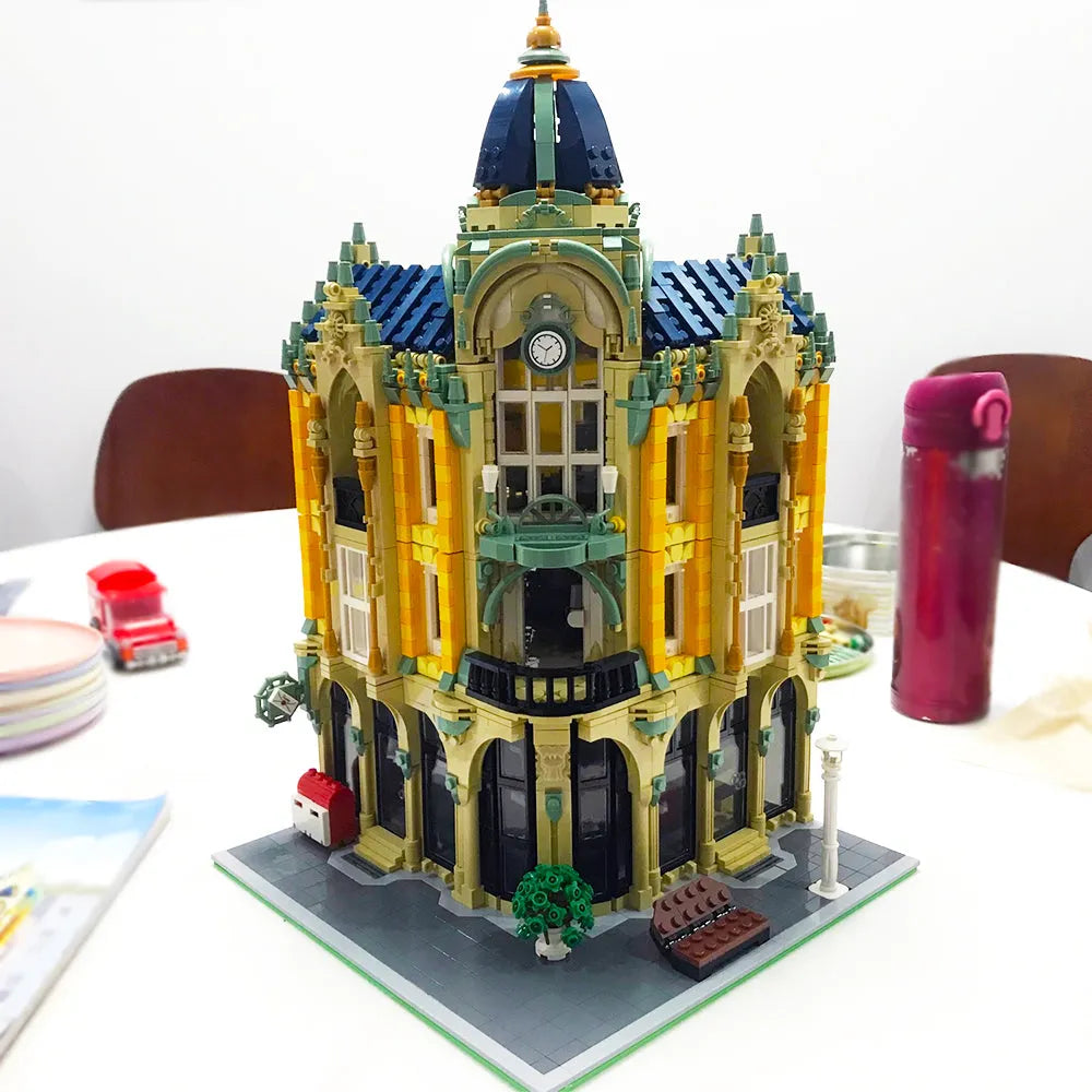 Building Blocks MOC Expert Creator City Corner Post Office Bricks Toys - 7
