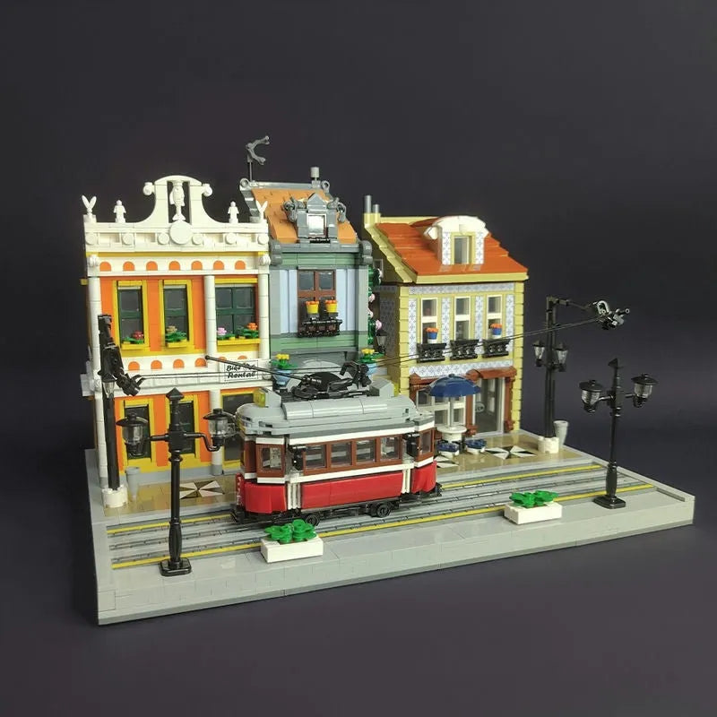Building Blocks MOC Expert Creator City Lisbon Tram Station Bricks Toy 89132 - 7