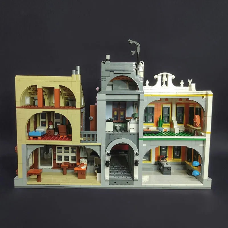 Building Blocks MOC Expert Creator City Lisbon Tram Station Bricks Toy 89132 - 10