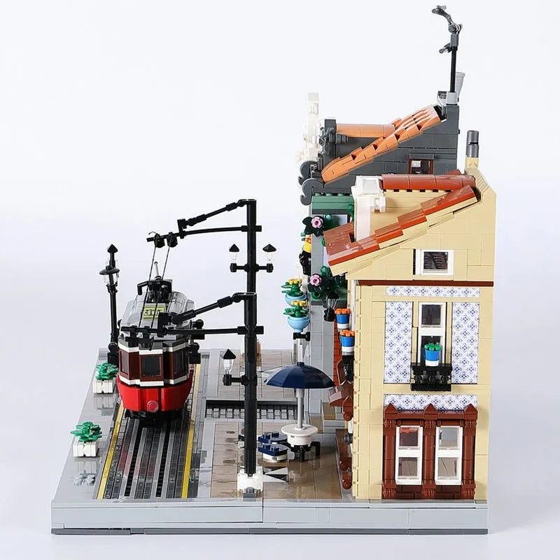 Building Blocks MOC Expert Creator City Lisbon Tram Station Bricks Toy 89132 - 4
