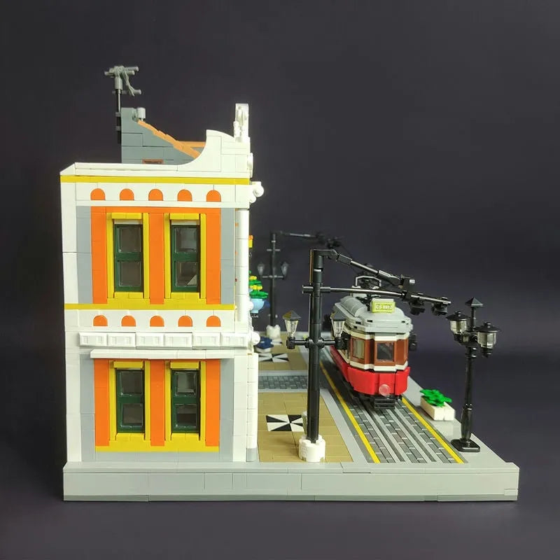 Building Blocks MOC Expert Creator City Lisbon Tram Station Bricks Toy 89132 - 9