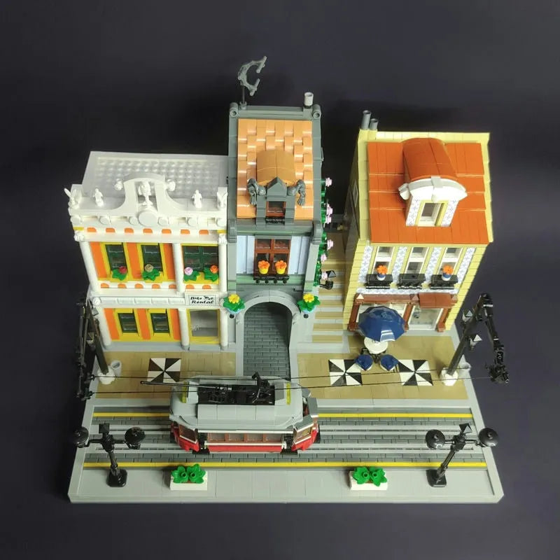 Building Blocks MOC Expert Creator City Lisbon Tram Station Bricks Toy 89132 - 8