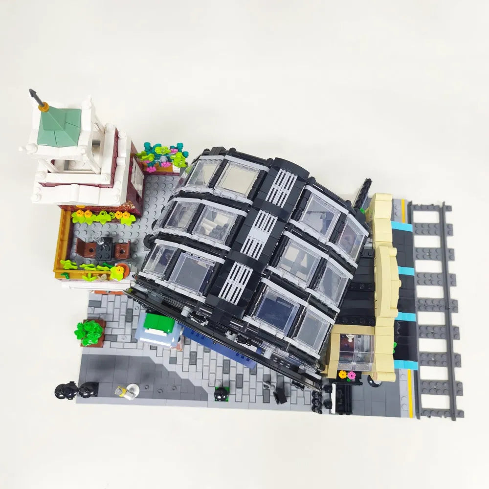 Building Blocks MOC Expert Creator Train Station Meeting Point Bricks Toy 89154 - 6