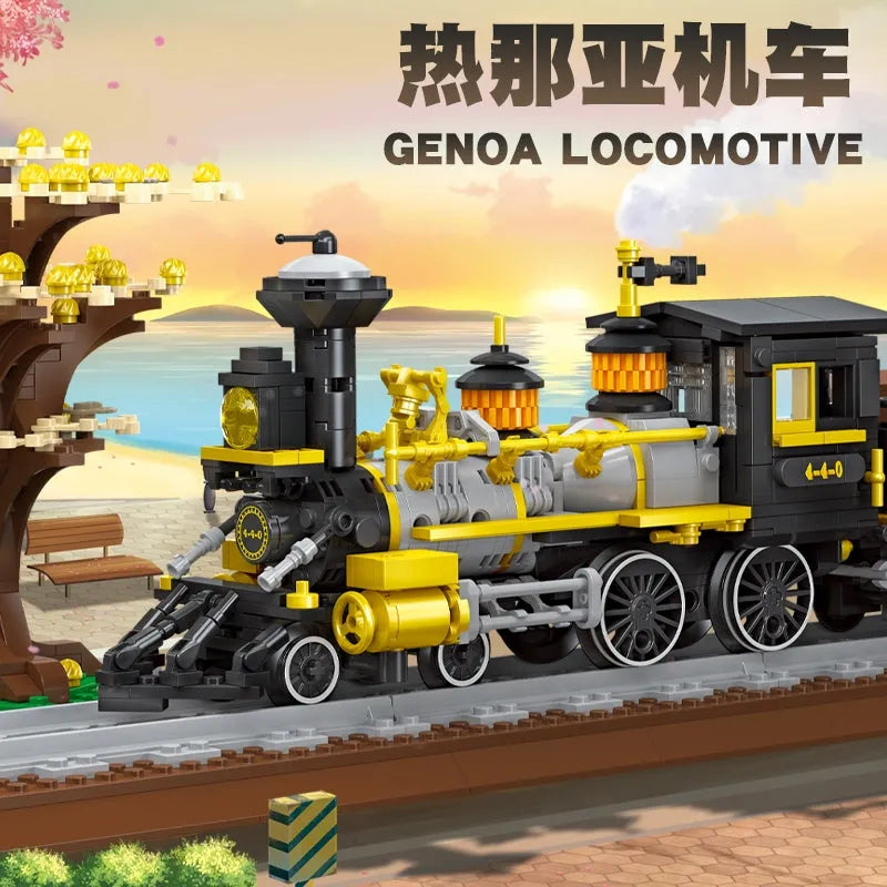 Building Blocks MOC Genoa Locomotive City Train Bricks Toys 59010 - 2