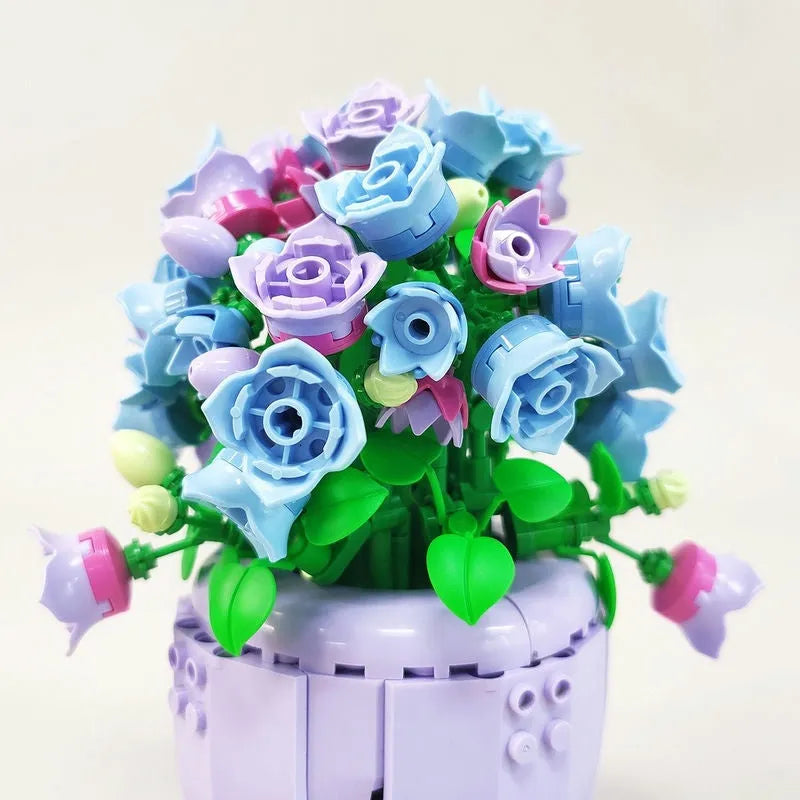 Building Blocks MOC Idea Potted Bellflower Plant Bricks Kids Toys - 3