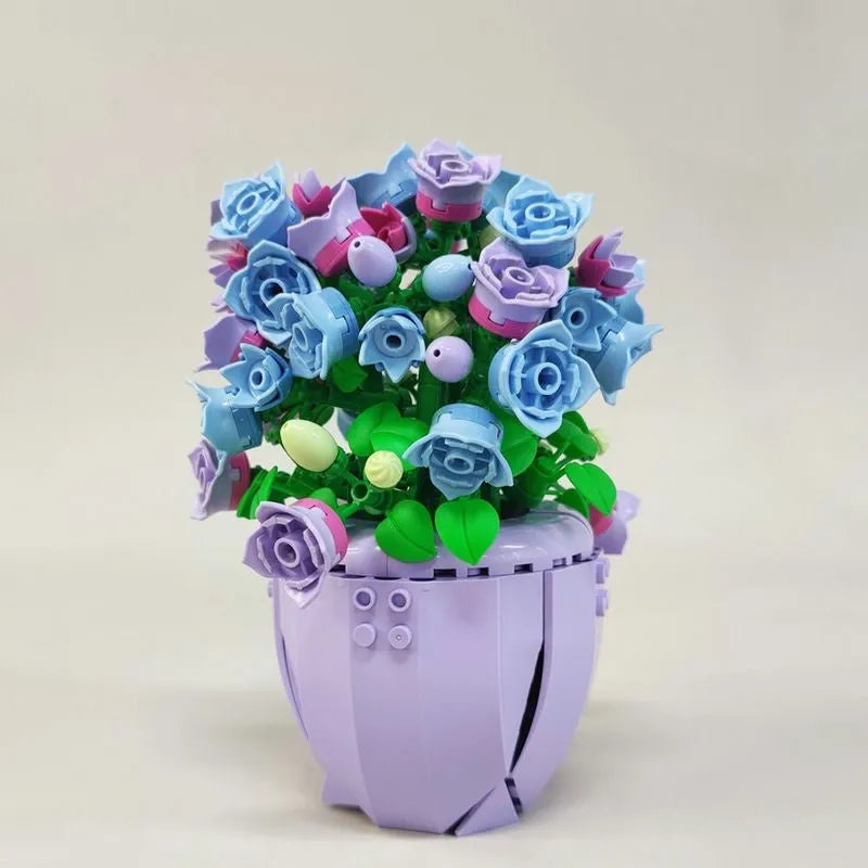 Building Blocks MOC Idea Potted Bellflower Plant Bricks Kids Toys - 5