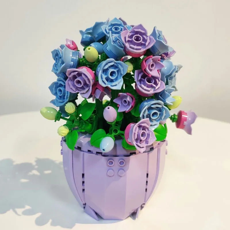 Building Blocks MOC Idea Potted Bellflower Plant Bricks Kids Toys - 6