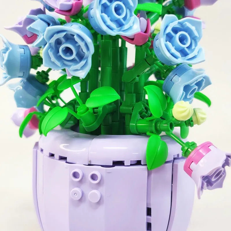 Building Blocks MOC Idea Potted Bellflower Plant Bricks Kids Toys - 2