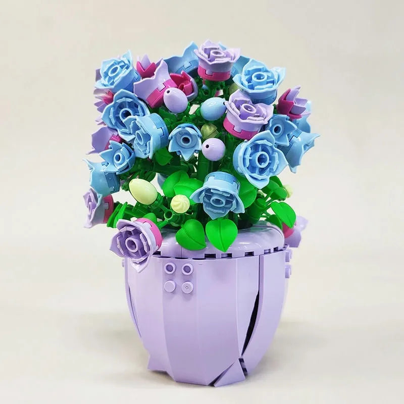 Building Blocks MOC Idea Potted Bellflower Plant Bricks Kids Toys - 7