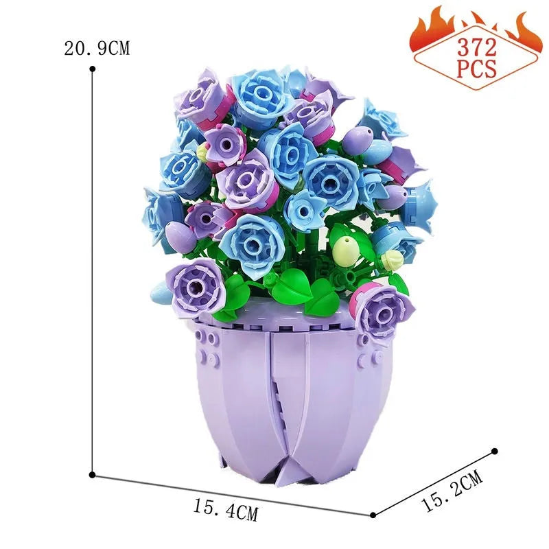 Building Blocks MOC Idea Potted Bellflower Plant Bricks Kids Toys - 4