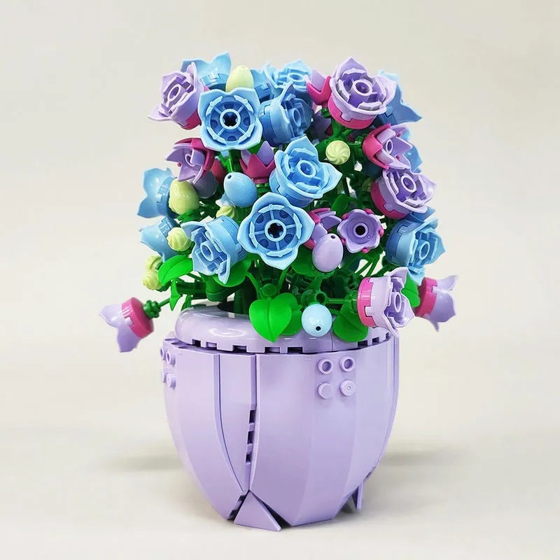 Building Blocks MOC Idea Potted Bellflower Plant Bricks Kids Toys - 1