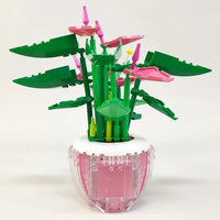 Thumbnail for Building Blocks MOC Idea Potted Palm Pink Plants Bricks Kids Toys - 6
